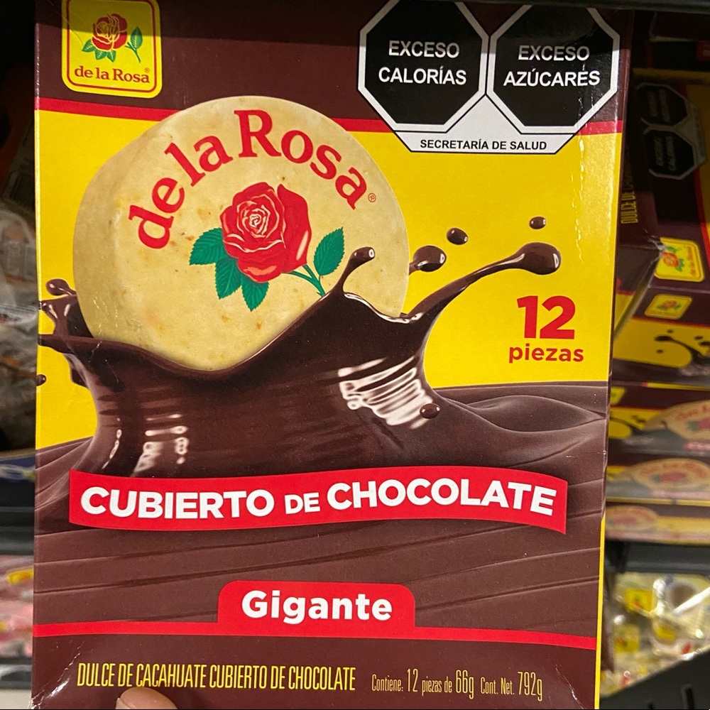Mazapan Chocolate Covered Giant Peanut Mexican Candy De La Rosa 1 Box 12 Pieces